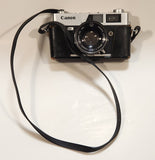 Vintage Canon Canonet QL19 45mm Rangefinder Film Camera with Leather Holder and Grey Diamond Pouch