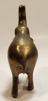 Small Brass Elephant 2 1/2" Long Animal Figurine
