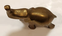 Small Brass Elephant 2 1/2" Long Animal Figurine