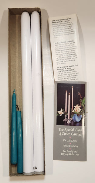 Vintage Chace Candles 12" Drip-less Candle Holders in Box