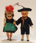 Vintage Celluloid German Boy and Girl with Sleepy Eyes 3 1/2" Tall Toy Dolls