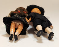 Vintage Celluloid German Boy and Girl with Sleepy Eyes 3 1/2" Tall Toy Dolls