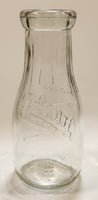 Vintage Blue Ribbon Quality Products Weaver Milk 7 1/4" Tall Embossed Clear Glass Bottle