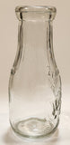 Vintage Blue Ribbon Quality Products Weaver Milk 7 1/4" Tall Embossed Clear Glass Bottle