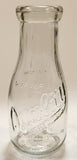 Vintage Blue Ribbon Quality Products Weaver Milk 7 1/4" Tall Embossed Clear Glass Bottle