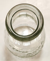 Vintage Blue Ribbon Quality Products Weaver Milk 7 1/4" Tall Embossed Clear Glass Bottle