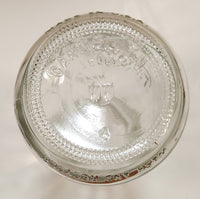 Vintage Blue Ribbon Quality Products Weaver Milk 7 1/4" Tall Embossed Clear Glass Bottle