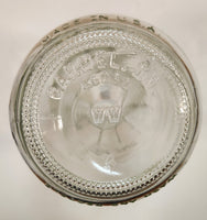 Vintage Blue Ribbon Quality Products Weaver Milk 7 1/4" Tall Embossed Clear Glass Bottle