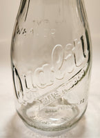 Vintage Blue Ribbon Quality Products Weaver Milk 7 1/4" Tall Embossed Clear Glass Bottle