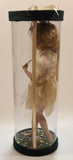 Girl Holding Butterfly in Green Grass Flower Meadow 10" Tall Porcelain Doll In Plastic Tube Display Case