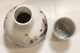 Vintage 1898 China Company Pink Rose Flowers Bedside Porcelain Water Carafe Water Jug with Cup Lid