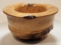 Vintage Bark Inclusion 7 1/2" Maple Like Burl Wood Bowl