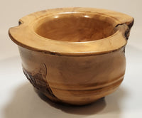 Vintage Bark Inclusion 7 1/2" Maple Like Burl Wood Bowl