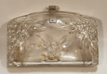 Vintage 1950s Floral Decor Clear Lucite Clutch Purse with Rhinestones