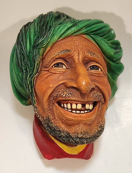 Vintage 1963 Bossons Kurd Chalkware 3D Face Head Wall Decor Congleton England
