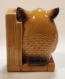 Vintage Glazed Ceramic Owl Book End With Googly Eyes Made in Japan