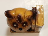 Vintage Glazed Ceramic Owl Book End With Googly Eyes Made in Japan
