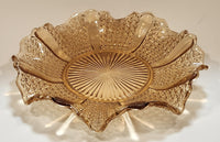 Vintage Sowerby 2266 Chunky Ruffled Edge Peach Marigold Carnival Glass Plate