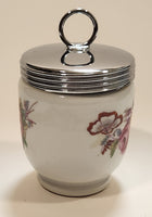 Royal Worcester Flowers Egg Coddler Poacher Porcelain Jar with Metal Lid Made in England New in Box