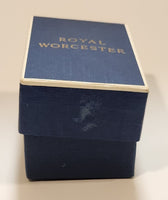 Royal Worcester Blue and Yellow Birds Egg Coddler Poacher Porcelain Jar with Metal Lid Made in England New in Box