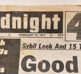 Midnight February 15 1977 Sybil Leek And 15 Top Psychics Reveal... Good News For 1977 Tabloid Newspaper