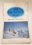 Vintage 1975 British Columbia Aviation Council Vancouver International Airport Air Facilities Map Of British Columbia 30" x 37" Paper Map
