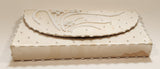 Vintage M M Kane Satin White Beaded Clutch Purse Made in Hong Kong in Box