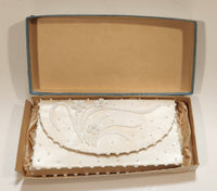 Vintage M M Kane Satin White Beaded Clutch Purse Made in Hong Kong in Box
