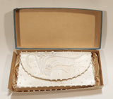 Vintage M M Kane Satin White Beaded Clutch Purse Made in Hong Kong in Box