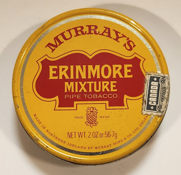 Vintage Murray's Erinmore Mixture Pipe Tobacco Yellow 2oz  or 56-57g Tin Metal Container