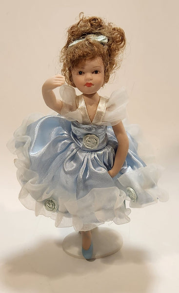 Ballerina Girl in Blue Dress 8" Tall Poseable Bisque Porcelain Doll wi Treasure Valley Antiques & Collectibles Ballerina Girl in Blue Dress 8" Tall Poseable Bisque Porcelain Doll wi Treasure Valley Antiques & Collectibles