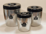 Vintage 1970s West Bend Sugar Coffee Tea Aluminum Metal Storage Canisters