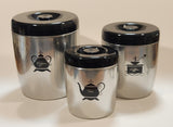 Vintage 1970s West Bend Sugar Coffee Tea Aluminum Metal Storage Canisters