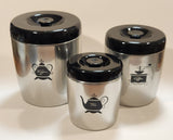 Vintage 1970s West Bend Sugar Coffee Tea Aluminum Metal Storage Canisters