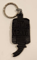 Jambo Kenya Elephant Trunk Style Carved Wood Fob Keychain Ring