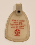 Vintage Texaco Wholesale Marketer Gerald's Tank Truck Ltd. Edson Hinton White Plastic Fob Keychain