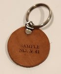 Vintage Salesman Sample No. V 41 Round Leather Fob Keychain Ring