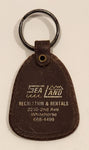 Vintage Sea Land Recreation & Rentals Whitehorse Yukon Brown Plastic Fob Keychain Ring