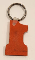 Vous Etes Numero 1 Chez Godard Gulf Orange Rubber #1 Shaped Fob Keychain Ring