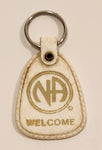 Vintage NA Narcotics Anonymous Just For Today White Plastic Fob Keychain Ring