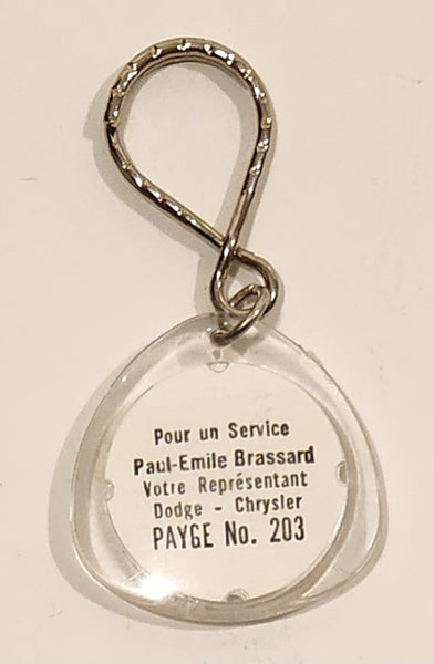 Pour un Service Paul-Emile Brassard Votre Respresentant Dodge Chrysler Payge No. 203 Acrylic Fob Keychain Ring