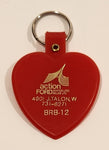 Vintage Action Ford Sales Ltd. Montreal Red Plastic Fob Keychain Ring