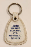 Vintage Auto Marine Electric Ltd. Whitehorse Yukon GM AC Delco White Plastic Fob Keychain Ring