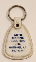 Vintage Auto Marine Electric Ltd. Whitehorse Yukon GM AC Delco White Plastic Fob Keychain Ring