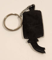 Jambo Kenya Elephant Trunk Style Carved Wood Fob Keychain Ring