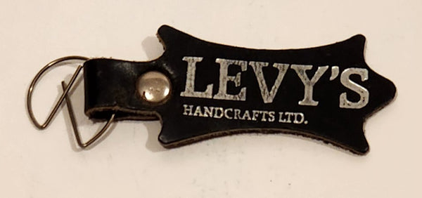 Vintage Levy's Handcrafts Ltd. Black Leather Guitar Strap Keychain Fob