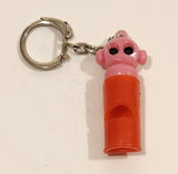 Pink Head Monkey Red Whistle Plastic Fob Keychain Ring