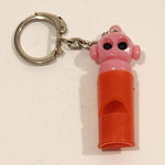 Pink Head Monkey Red Whistle Plastic Fob Keychain Ring