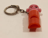 Pink Head Monkey Red Whistle Plastic Fob Keychain Ring