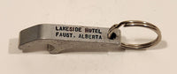 Vintage Lakeside Hotel Faust Alberta Metal Bottle Opener Fob Keychain Ring